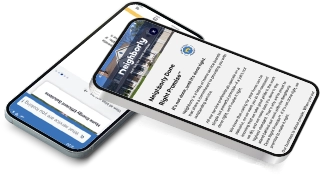 Neighborly App services search screen displayed on smartphone.