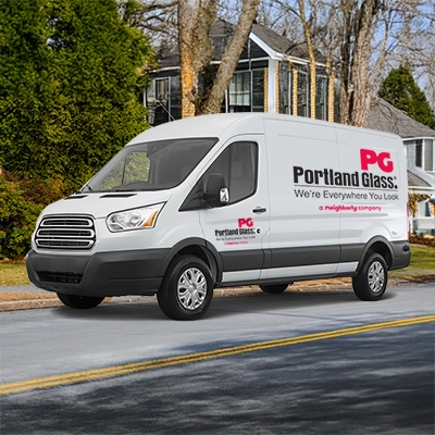 A picture of a Portland Glass van.