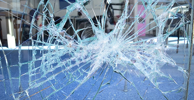 A picture of broken glass.